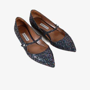 Tabitha Simmons Hermione Glitter-Finished Flats